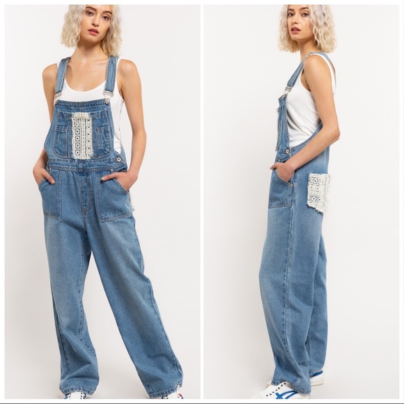 POL Fun Feel Denim Boho Overalls - Picture 4 of 12